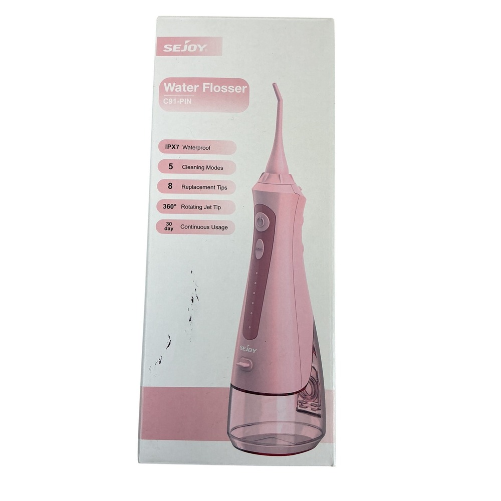 SEJOY Water Flosser C91-PIN Cordless Oral Irrigator Pink‎ USB Rechargeable